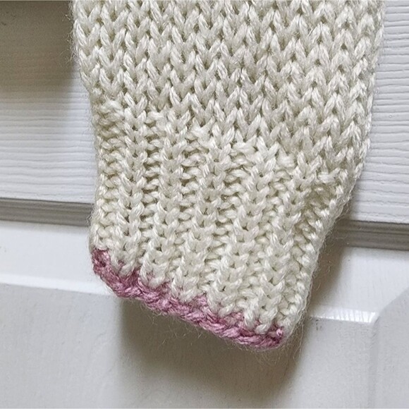 Foxmoor Sweater Womens S Cream Pastel Floral Handknit Open Weave Vintage Grandma - Picture 7 of 13